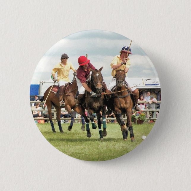 SPORTING HORSES 2 INCH ROUND BUTTON (Front)