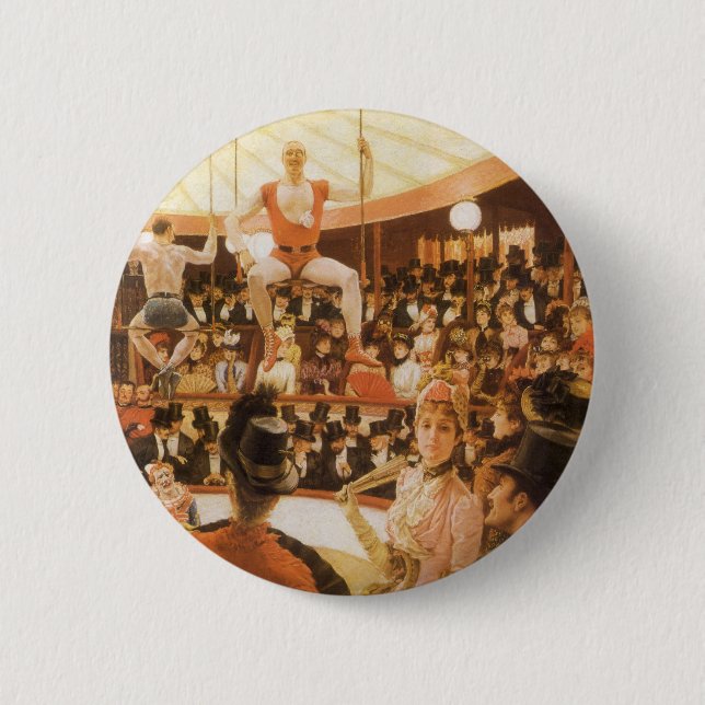Sporting Ladies (aka Circus Lover) by James Tissot 2 Inch Round Button (Front)