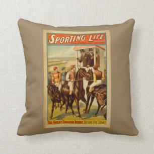Sporting Life - The Great English Derby Theatre Throw Pillow