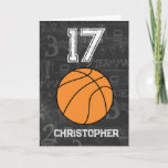 Sports 17th Birthday Basketball Card<br><div class="desc">A personalized sports 17th basketball birthday card ,  which you can easily personalize the front with the name and the inside card message. A personalized basketball birthday card for basketball players,  basketball fans,  etc.</div>