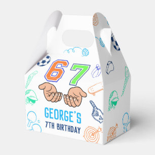 Sports 6 7 Meme Trend Six Seven Birthday Party Favor Box