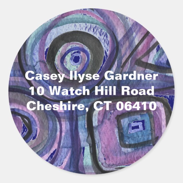 Sports Abstract Jewish REPLY RETURN stickers lable (Front)