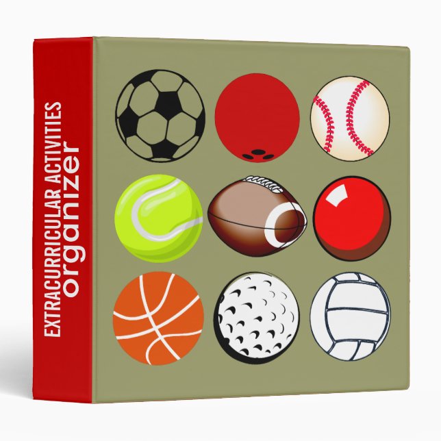 Sports Activities Organizer Binder (Front/Spine)