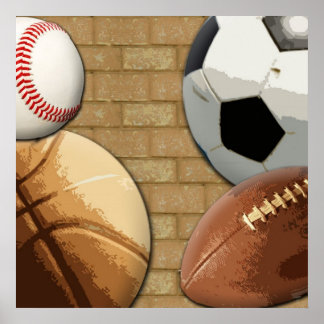 Sports Al-Star, Basketball/Soccer/Football Poster