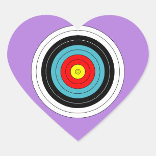 Sports Archery Target on Lavender Purple Heart Sticker