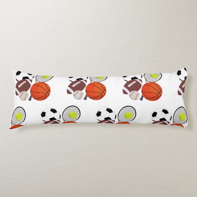 Sports Athletic Balls Body Pillow (Front)