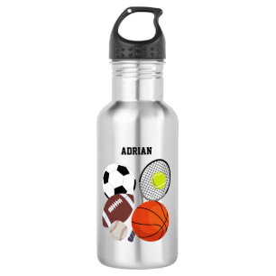 Sports Athletic Balls Personalized Name School 532 Ml Water Bottle