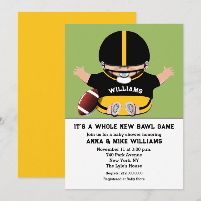 Sports Baby Shower Invitation (Front/Back)