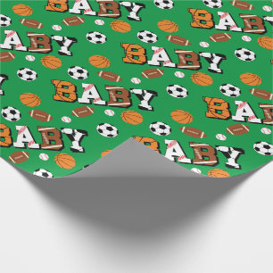Sports Baby Shower Wrapping Paper