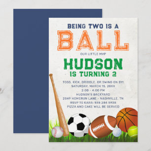 Sports Ball Anniversaire Fête Invitation