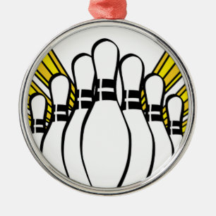 Sports Ball Bowling Coach Team Game Strike Metal Ornament