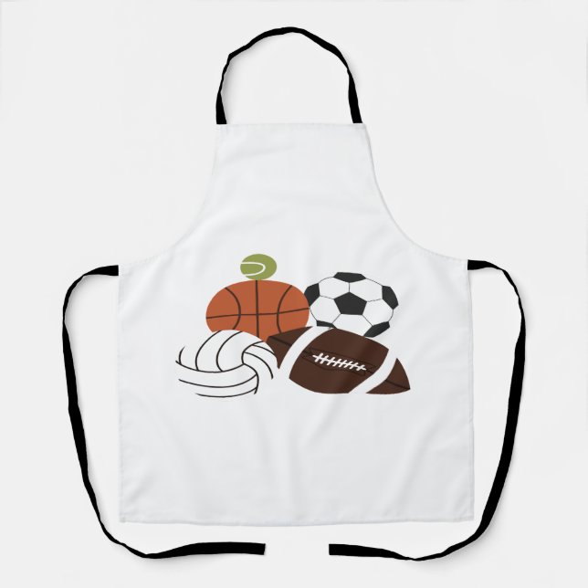sports ball illustration apron (Front)