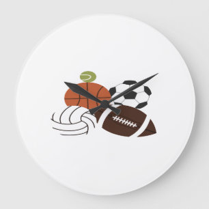sports ball illustration large clock