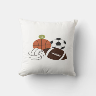 sports ball illustration throw pillow