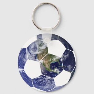 Sports ball Soccer Earth Keychain