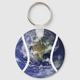 Sports ball Tennis Earth  Keychain