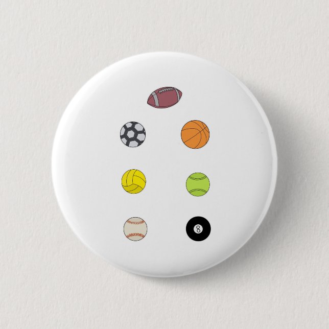 Sports Balls 2 Inch Round Button (Front)