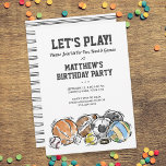 Sports Balls Athletic Birthday Party Invitation<br><div class="desc">Celebrate your sports loving child with this fun birthday party invitation.  Add your party details to customize.</div>