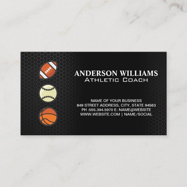 Sports Balls | Athletics Sport Business Card (Front)