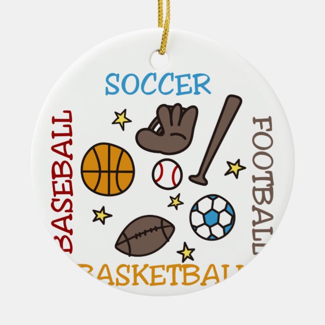 Sports Balls Ceramic Ornament (Front)