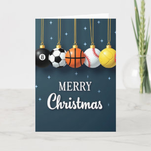 Sports Balls Ornament Christmas Card