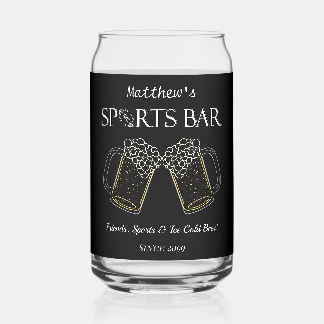 Sports Bar Drinkware Can Beer Drinkware Can Glass (Front)