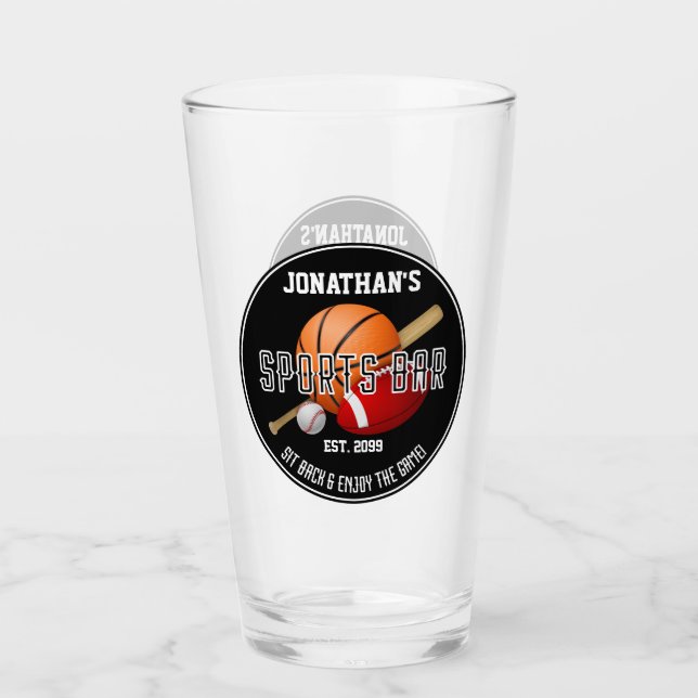 Sports Bar Lounge Drinkware Pint Beer Glass (Front)