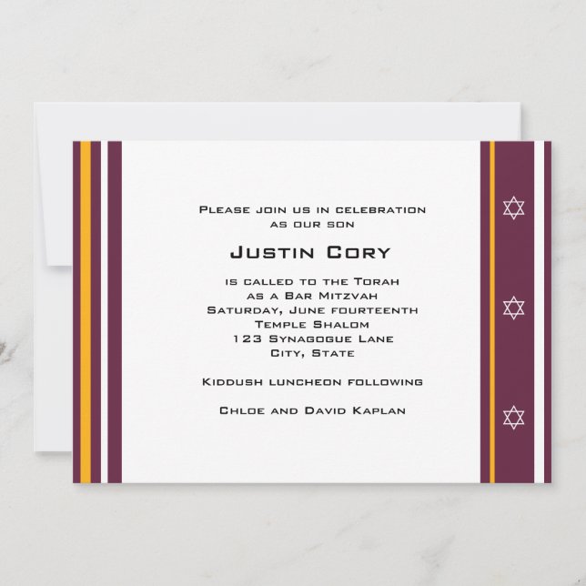 Sports Bar Mitzvah Invitation Redskins Football (Devant)