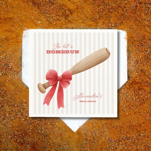 Sports Baseball Homerun  Bridal Shower Napkin (Creator Uploaded)
