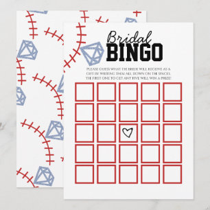 Sports Baseball Homerun Glitter Bridal Shower Game Invitation