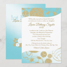Sports Bat Mitzvah Blue and Gold