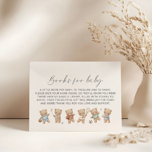 Sports bear baby shower bearly wait book request enclosure card