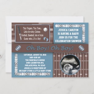 Sports Bébé douche Invitations