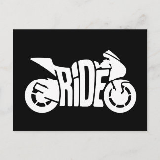 Sports Bike RIDE  Holiday Postcard