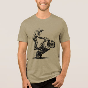 Sports Bike Stunt Tri-Blend Shirt