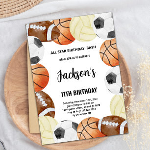 Sports Birthday Invitations