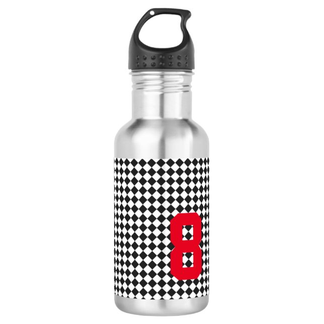 Sports Birthday Kids AGE Number Chequerboard Fun 532 Ml Water Bottle (Front)