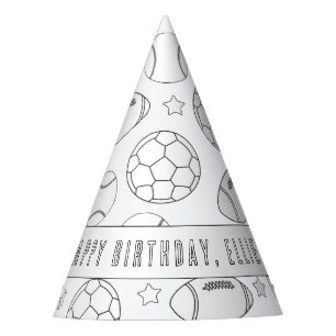 Sports Birthday Party - Colour Your Own Hat