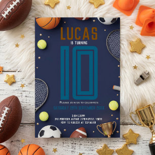 Sports Birthday Party for Kids Invitation