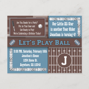 Sports Birthday Party Invitations
