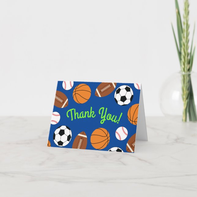 Sports Birthday Party Kids Cute Card (Front)