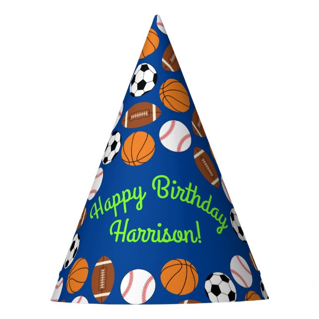 Sports Birthday Party Kids Cute Hat (Front)