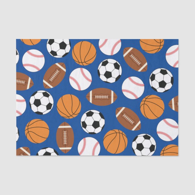 Sports Birthday Party Kids Cute Tissue Paper (Front)