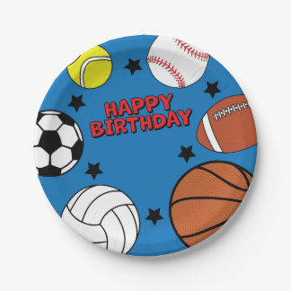 Sports Birthday Party-Personalized Paper Plate