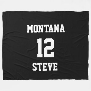 Sports Black White Colours Personalized Lrg Blanke Fleece Blanket