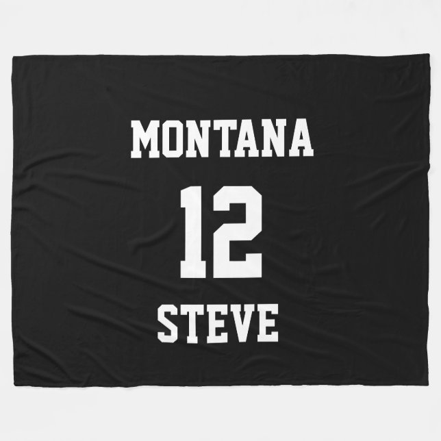 Sports Black White Colours Personalized Lrg Blanke Fleece Blanket (Front (Horizontal))