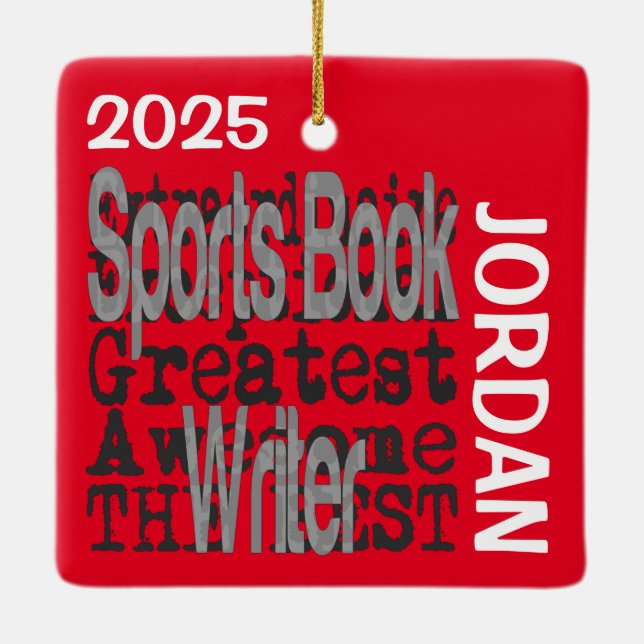 Sports Book Writer Extraordinaire CUSTOM Ceramic Ornament (Back)