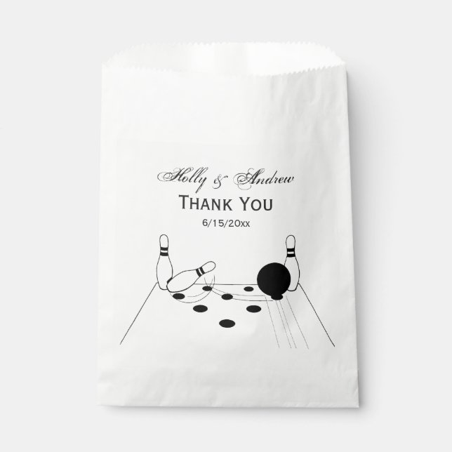 Sports Bowling Ball and Pins Favour Bag (Front)