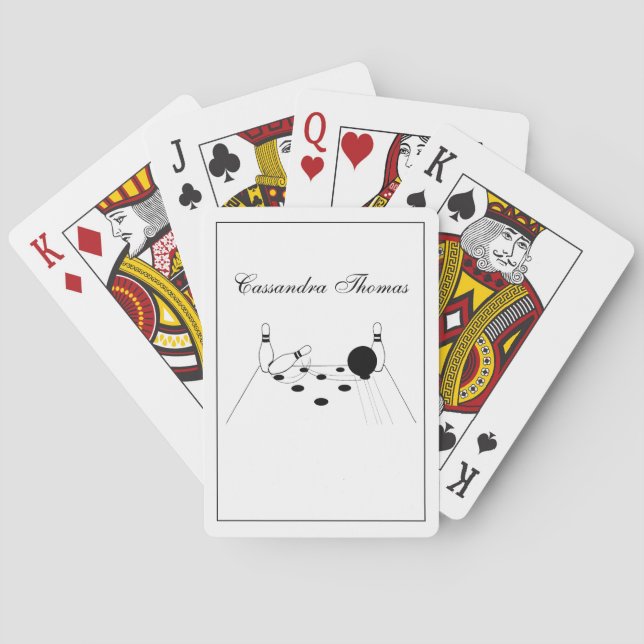 Sports Bowling Ball and Pins Playing Cards (Back)