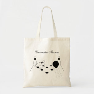 Sports Bowling Ball and Pins Tote Bag